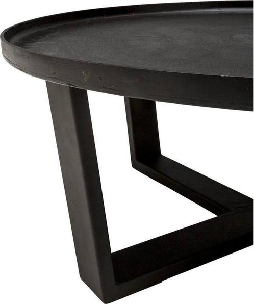 Goossens Lola salontafel (rond/zwart/metaal/industrieel), Huis en Inrichting, Tafels | Salontafels, Zo goed als nieuw, Minder dan 50 cm