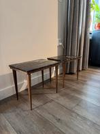 Vintage Marmeren Bijzettafels Set, 45 tot 60 cm, Minder dan 55 cm, Gebruikt, Ophalen of Verzenden