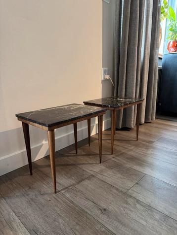 Vintage Marmeren Bijzettafels Set beschikbaar voor biedingen