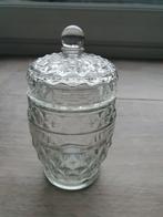 Vintage Gegoten glazen pot met deksel, Ophalen of Verzenden, Gebruikt