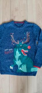 Kerst trui blauw met Rudolf rendier. 10/11 jaar., Kinderen en Baby's, Kinderkleding | Maat 158, Trui of Vest, Ophalen of Verzenden