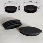 Ovale stoel/tafel lpoot beschermers - 15x30 en 20/40mm, Kunststof, Zwart, Nieuw, Ophalen of Verzenden