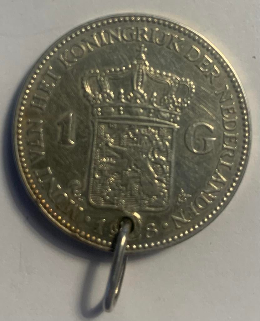 Gulden Hanger 1928 - Zilver, 1 gulden, Zilver, Ophalen of Verzenden, Koningin Wilhelmina