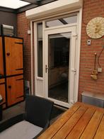 te koop kunststof buitendeur met smalle raam HR++, Doe-het-zelf en Verbouw, Deuren en Horren, Ophalen, Glas, 120 cm of meer, 215 cm of meer