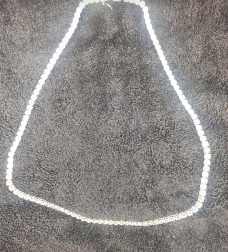 Tennisketting moissanite 925, Sieraden, Tassen en Uiterlijk, Kettingen, Zo goed als nieuw, Zilver, Zilver, Ophalen