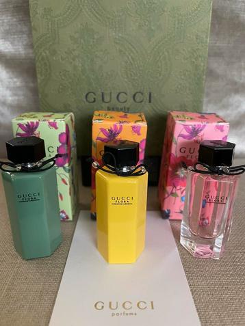 Set van 3 limited edition Gucci Flora miniaturen edt in tas beschikbaar voor biedingen