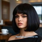 P13 pracht bob pruik, zwart...., Ophalen of Verzenden, Nieuw, Pruik of Haarverlenging