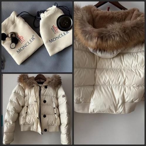 Moncler – crème lichtgewicht donsjack – maat 3/L, Kleding | Dames, Jassen | Winter, Gedragen, Ophalen of Verzenden