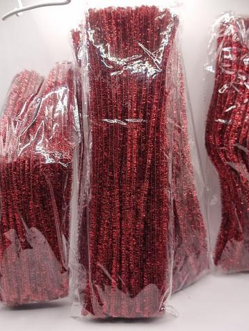 500 rode glitter chenilledraden / pijpenragers – nieuw beschikbaar voor biedingen