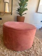 Woood sara poef oudroze fluwel velvet roze, Ophalen, Zo goed als nieuw, Rond, Minder dan 50 cm