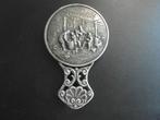 KLEIN SILVER PLATE SPIEGELTJE UIT 1898 MET FACET GESLEPEN GL, Antiek en Kunst, Ophalen of Verzenden, Zilver