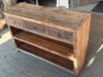 Sidetable oud hout wagonhout stier sober landelijk jwm, Huis en Inrichting, Tafels | Sidetables, Ophalen, ...., 100 tot 150 cm