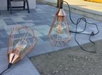 Lampen, diamant vorm, incl. lamp 2 stuks, Huis en Inrichting, Lampen | Hanglampen, Ophalen, Zo goed als nieuw, Metaal, Minder dan 50 cm