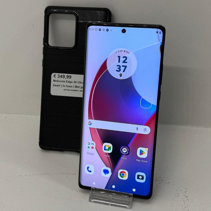 Motorola Edge 30 Ultra 256GB Zwart | In hoes | Met garantie, Telecommunicatie, Mobiele telefoons | Motorola, Zo goed als nieuw