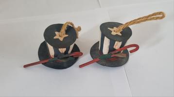 Vintage ijzeren Kerstornamenten - Set van 2 beschikbaar voor biedingen
