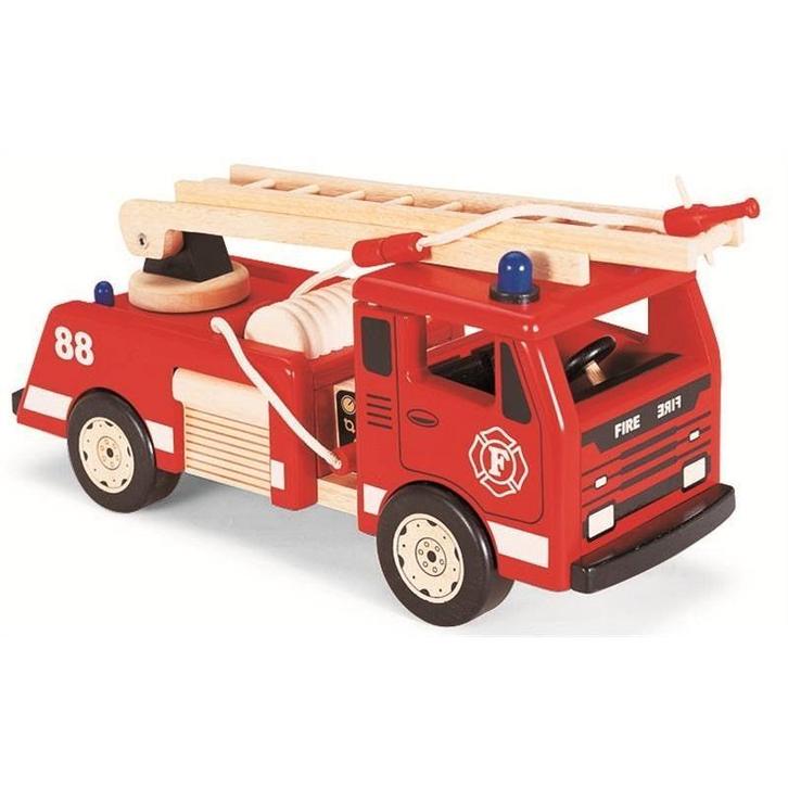 Houten brandweerauto van Pintoy, Kinderen en Baby's, Speelgoed | Houten speelgoed, Nieuw, Overige typen, Ophalen