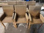 5 Rieten tuinstoelen, Tuin en Terras, Tuinstoelen, Ophalen, Gebruikt, Rotan