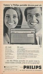 retro reclame 1961 Philips radio portable hij en zij weten, Verzenden, Overige typen