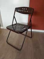 Vintage metalen klapstoel - donkerbruin, Huis en Inrichting, Stoelen, Ophalen