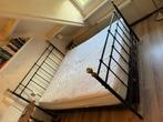 Tweepersoonsbed 160x200 – Zwart met gouden knoppen, Zwart, Tweepersoons, Ophalen of Verzenden, Zo goed als nieuw