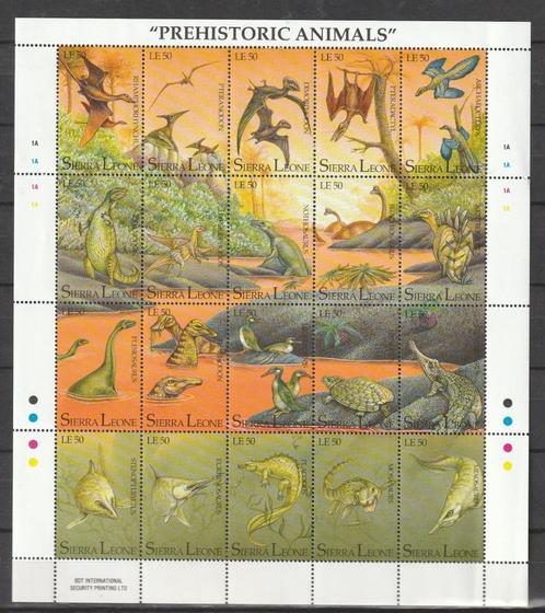 Sierra Leone  Dino's kleinbogen, Postzegels en Munten, Postzegels | Afrika, Postfris, Overige landen, Verzenden