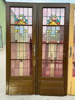 Set Jugendstil glas in lood openslaande deuren, Ophalen