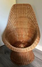 Vintage Rotan Stoel, Ophalen, Gebruikt, Bruin, Riet of Rotan