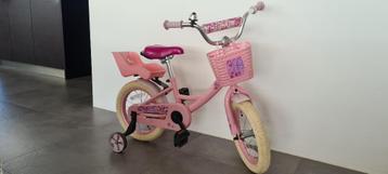 Roze kinderfiets Nogan Butterfly 14 inch meisje 3-5 jr ZGAN beschikbaar voor biedingen