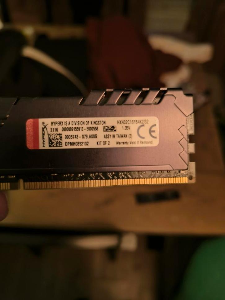 Kingston HyperX Fury 32GB (2x16GB) DDR4 3200MHz, Computers en Software, RAM geheugen, Gebruikt, Desktop, 32 GB, DDR4, Ophalen of Verzenden