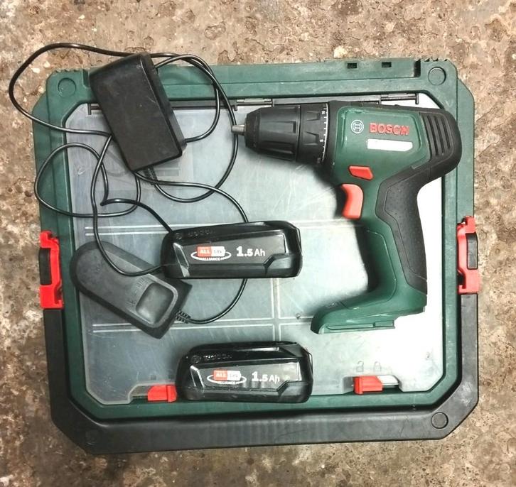 Bosch UniversalDrill 18V-350 – 2 Accu’s + Oplader + Koffer, Doe-het-zelf en Verbouw, Gereedschap | Boormachines, Zo goed als nieuw