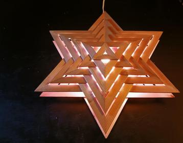 Klassieke Vintage Houten Kerstster / 44 cm beschikbaar voor biedingen