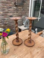Gietijzeren kandelaars, set, roestig, Antiek en Kunst, Antiek | Kandelaars, Ophalen of Verzenden, Overige materialen