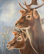 Schilderij herten, Antiek en Kunst, Ophalen of Verzenden