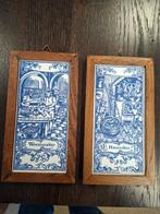 Twee Delfts blauwe schilderijtjes - Slagerij, Ophalen of Verzenden