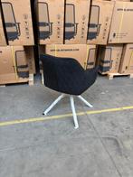 Nieuw in doos! 6x Zwarte velvet draaibare stoel, Zwart, Nieuw, Ophalen of Verzenden, Vier