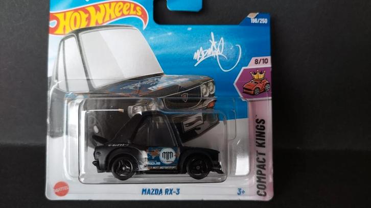 Mazda RX3 Matt black Tooned 1:64 3inch Hotwheels Pol, Hobby en Vrije tijd, Modelauto's | Overige schalen, Nieuw, Auto, Ophalen of Verzenden