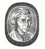 Exlibris houtgravure Wolfgang Amadeus Mozart, Antiek en Kunst, Verzenden