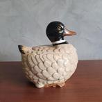 Vintage koekjestrommel eend van aardewerk, Ophalen of Verzenden