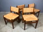 4 Spectrum se-82 eetkamerstoelen wengé vintage, Ophalen, Gebruikt, G, Hout