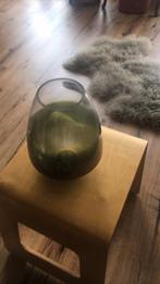 Mooie groen/doorzichtige glazen vaas, Minder dan 50 cm, Glas, Zo goed als nieuw, Ophalen
