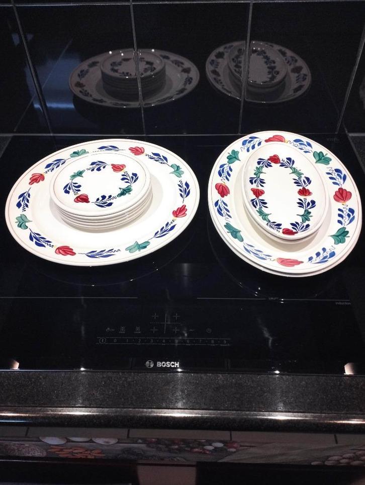 Boerenbont gebak schaal / serveerbord, Huis en Inrichting, Keuken | Servies, Zo goed als nieuw, Schaal of Schalen, Boerenbont