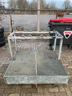 Olie lekbak met olievat standaard, Ophalen, Zo goed als nieuw