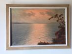 Schilderij - Zonsondergang Zee, Ophalen of Verzenden