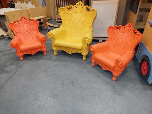 Slide Queen of Love fauteuil en 2 x Little Queen of Love set, Huis en Inrichting, Fauteuils, Zo goed als nieuw, Kunststof, 100 tot 125 cm
