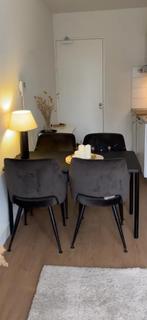 Tafel + 4 stoelen, Huis en Inrichting, Stoelen, Ophalen, Gebruikt, Vier, Stof