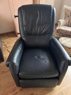 Mooie leren relax fauteuil zwart, Gebruikt, Ophalen of Verzenden