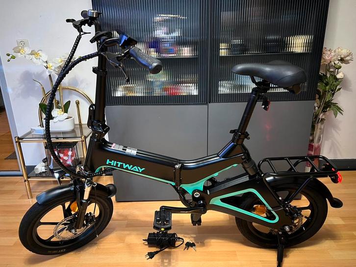 Vouwfiets hitway BK2 25km/u alles werkt goed, Fietsen en Brommers, Fietsen | Vouwfietsen, Zo goed als nieuw, 16 tot 18 inch, Totaal opvouwbaar