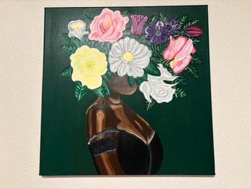Schilderij Vrouw met Bloemen beschikbaar voor biedingen