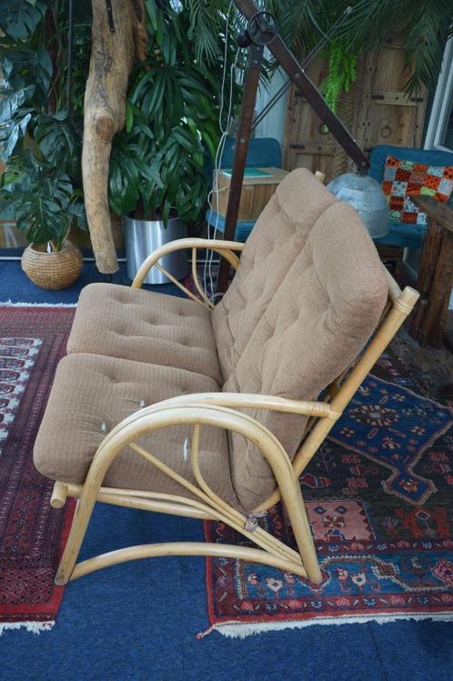 Vintage bamboe bankje origineel uit de jaren 70, merk Veeloo, Tuin en Terras, Tuinbanken, Gebruikt, Hout, Ophalen