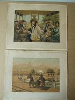 Twee maal een echte oude litho uit China, Ophalen of Verzenden